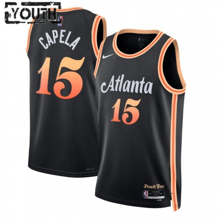 NBA Børn Trøje Atlanta Hawks Clint Capela 15 2022-23 Nike City Edition Sort Swingman NBA Børn Trøje Atlanta Hawks Clint Capela 15 2022-23 Nike City Edition Sort Swingman